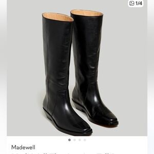 Madewell Antoine Boots NWOT SZ 8.5 Elegant Black Leather Low Walkable Heel